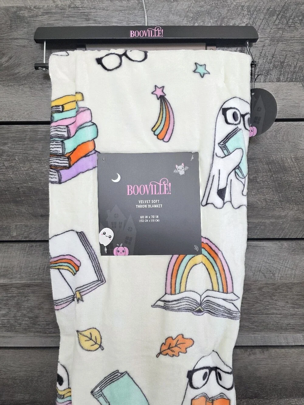 Ghost Reading a Book Halloween Throw Blanket 60